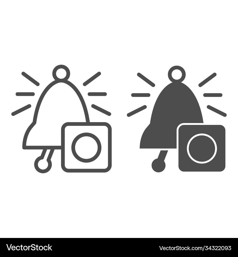 Call button to driver line and solid icon vector image