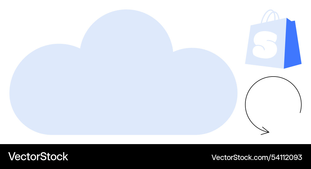 Cloud computing with shopping bag and refresh icon Cloud computing with shopping bag and refresh icon Vector Image