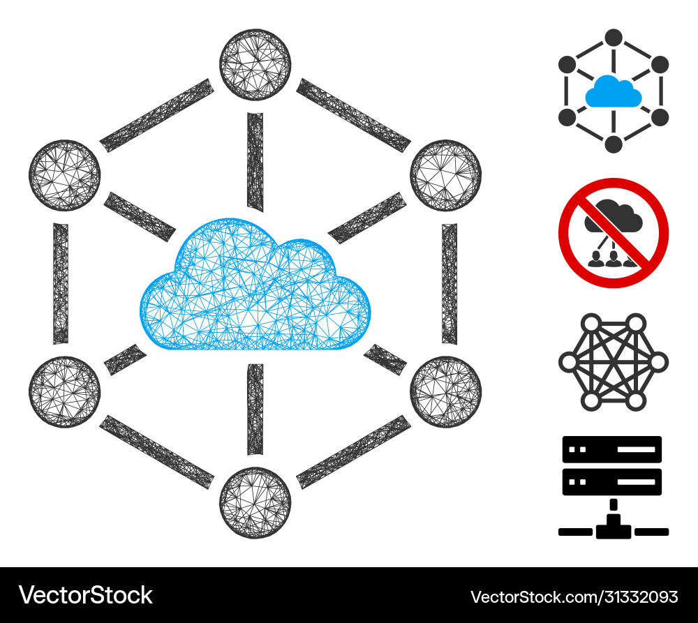 Cloud links web mesh Cloud links web mesh Vector Image