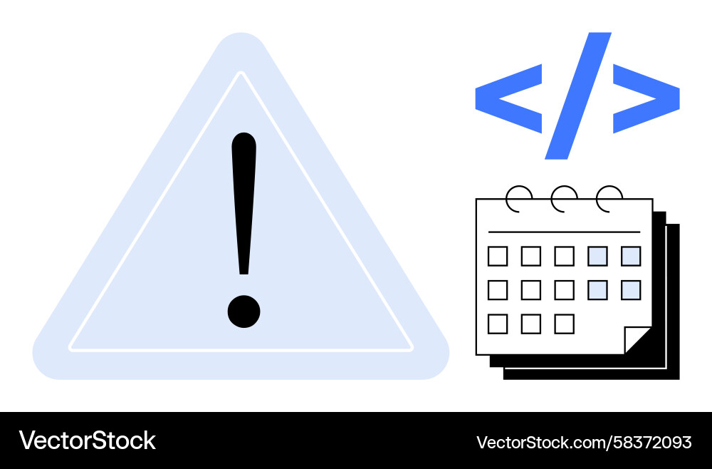 Coding Deadline Warning Sign Vector Image