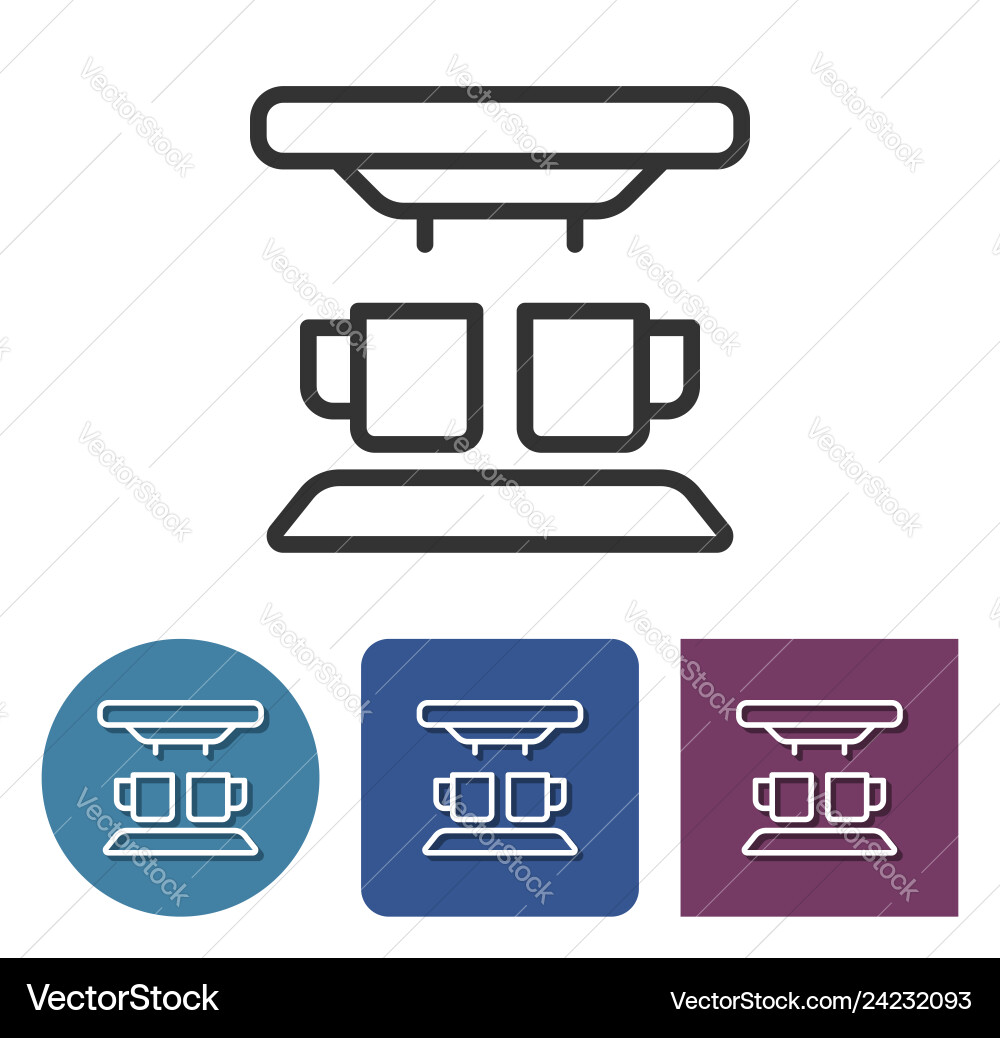 Coffee machine line icon in different variants Coffee machine line icon in different variants vector image