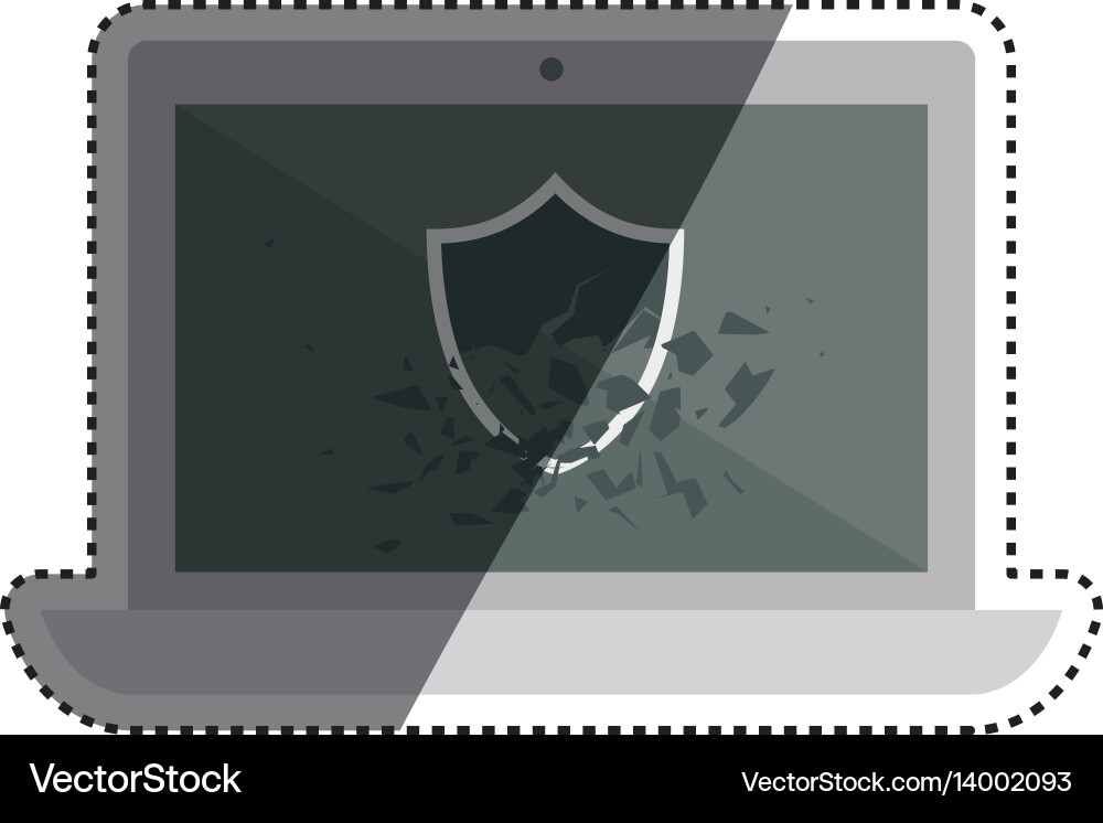Computer broken security vector image