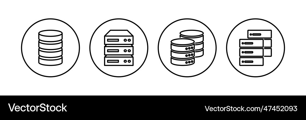 Database icon set Vector Image