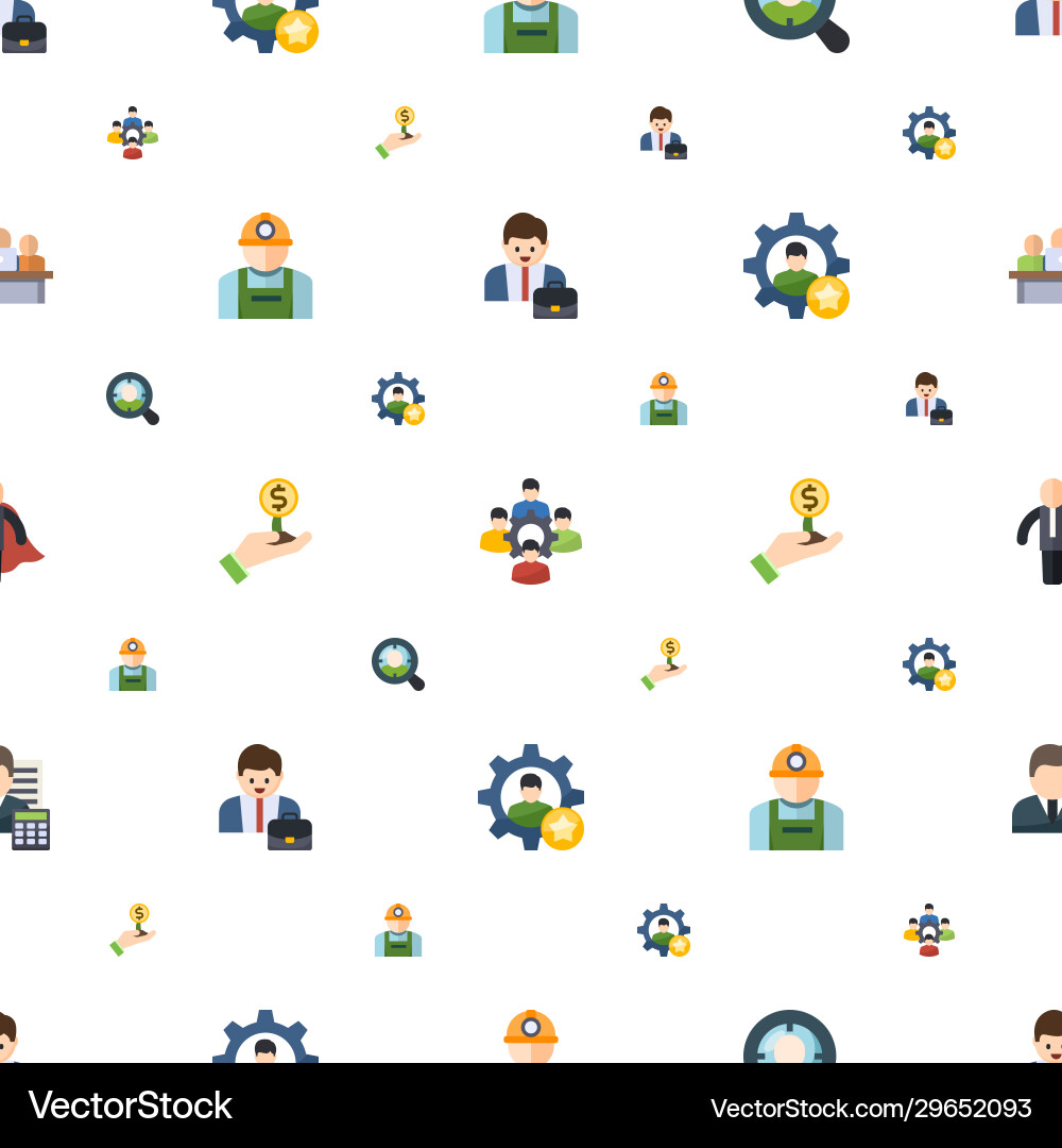 Employee icons pattern seamless included editable Employee icons pattern seamless included editable vector image