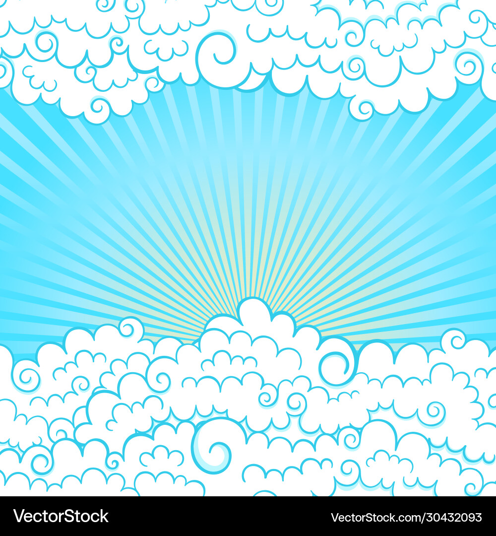 Frame with clouds vector image