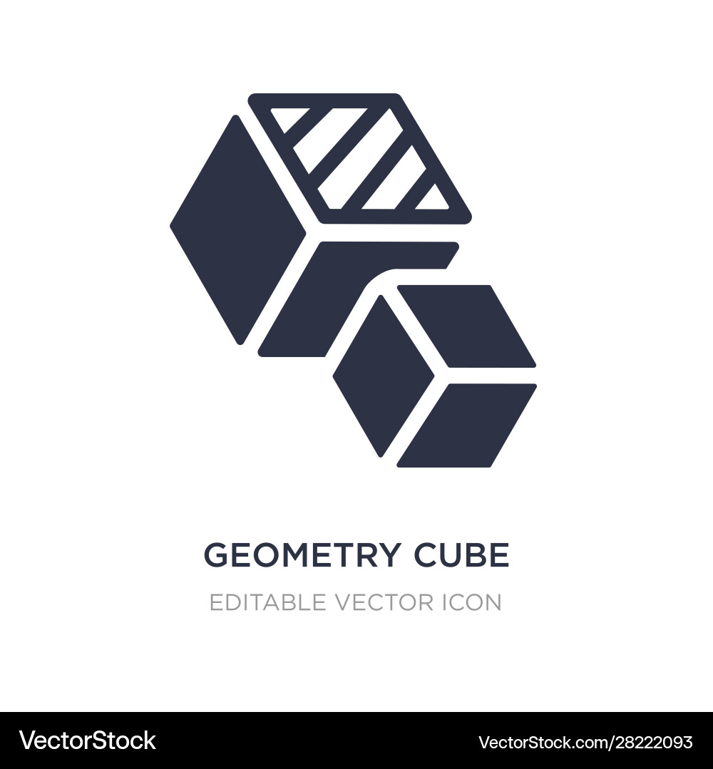Geometry cube icon on white background simple vector image