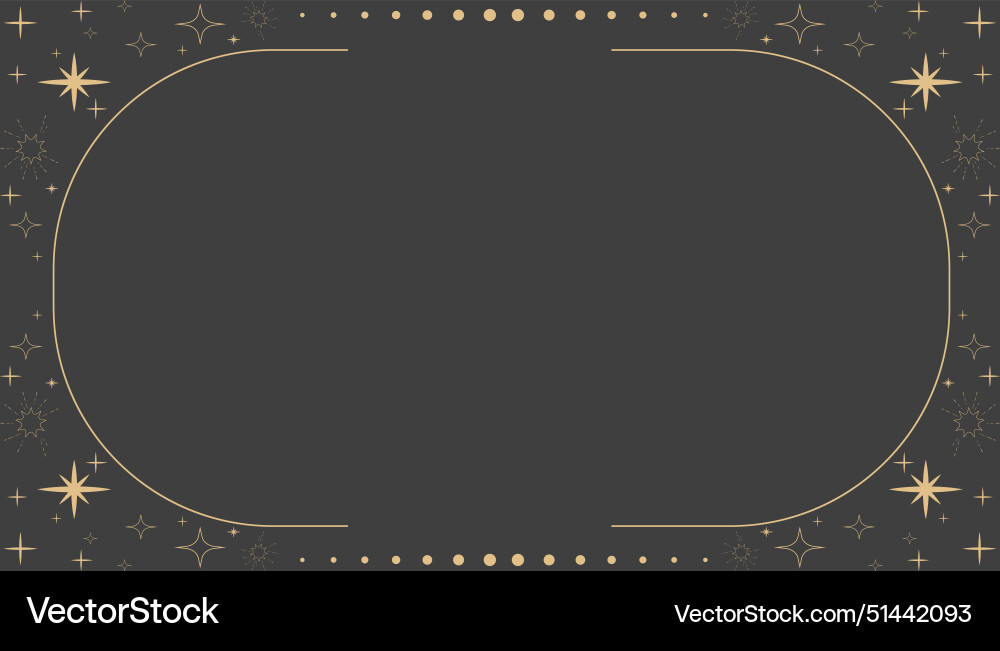 Golden celestial minimal esoteric frame thin line Golden celestial minimal esoteric frame thin line vector image