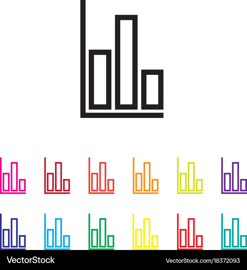 Graph chart colourful set vector image