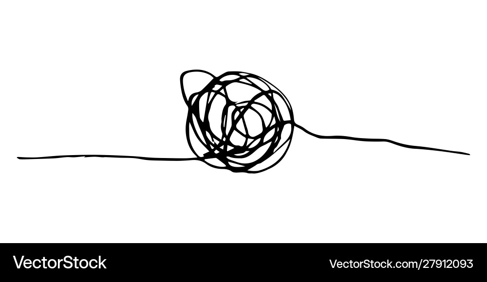 Hand drawn scribble sketch circle object tangled Hand drawn scribble sketch circle object tangled vector image