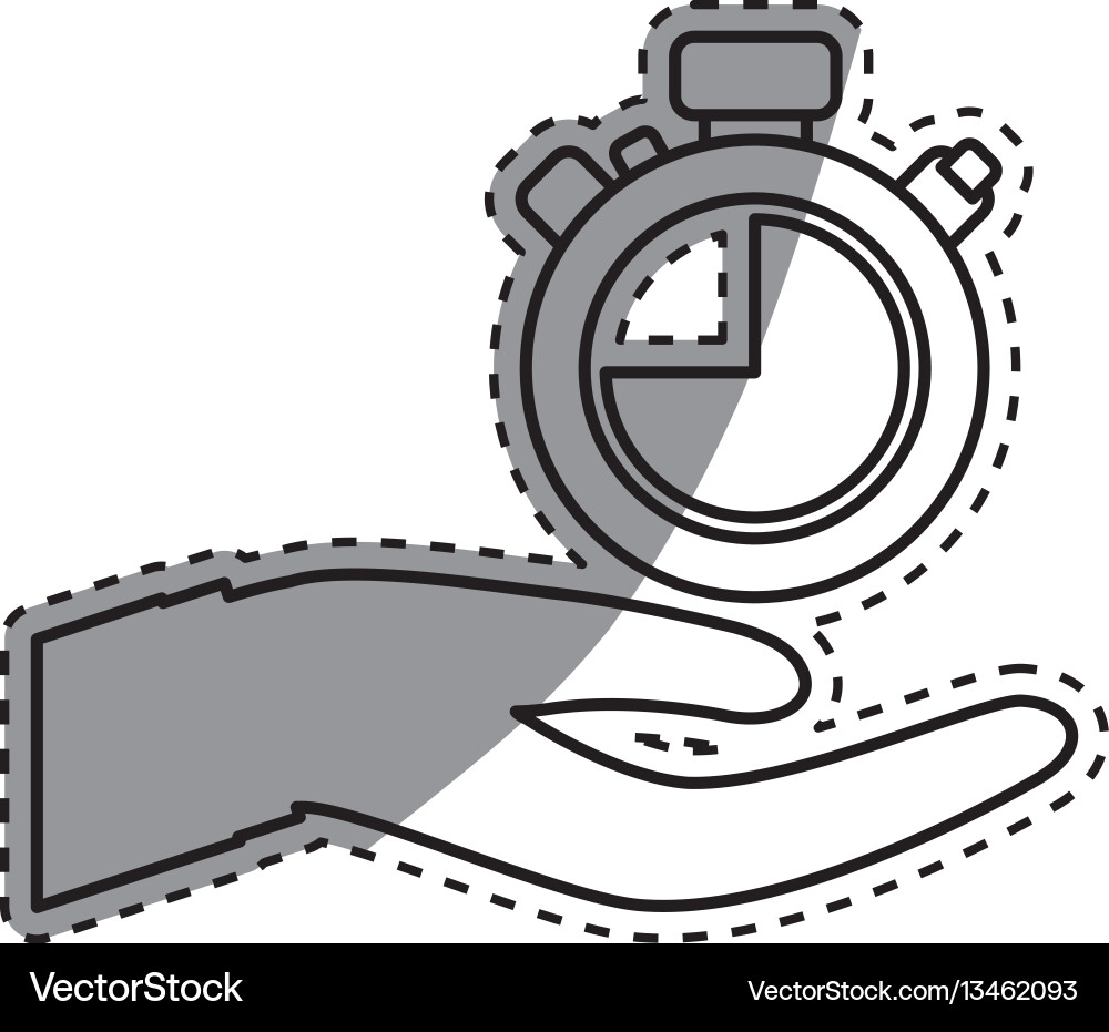 Hand with clock Vector Image