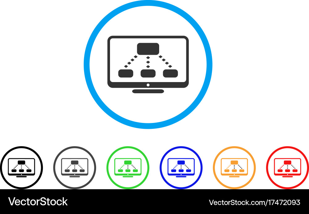 Hierarchy monitoring rounded icon Vector Image