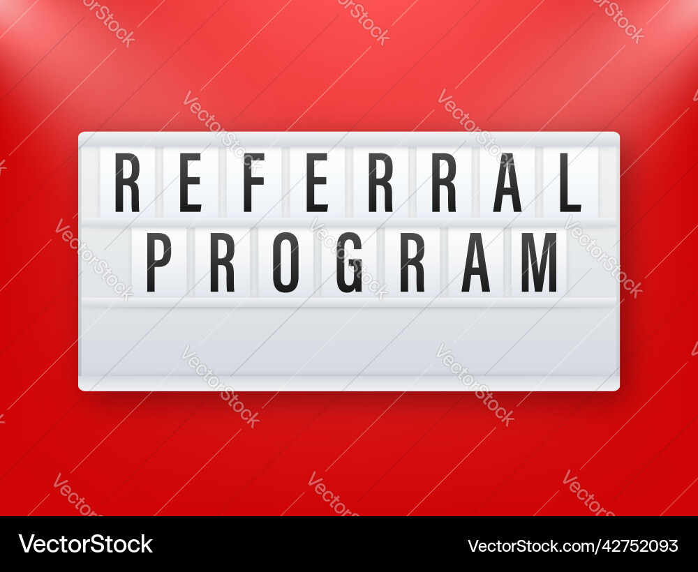 Lightbox label with referral program Vector Image