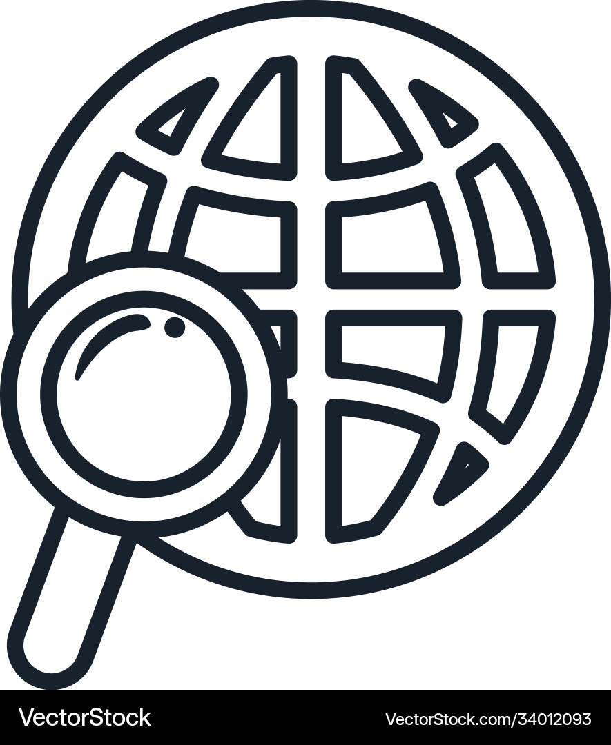 Lupe with global sphere line style icon Lupe with global sphere line style icon vector image