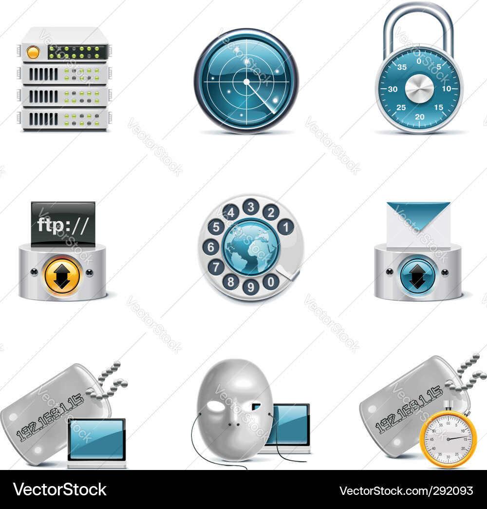 Network and Computer Icons vector image