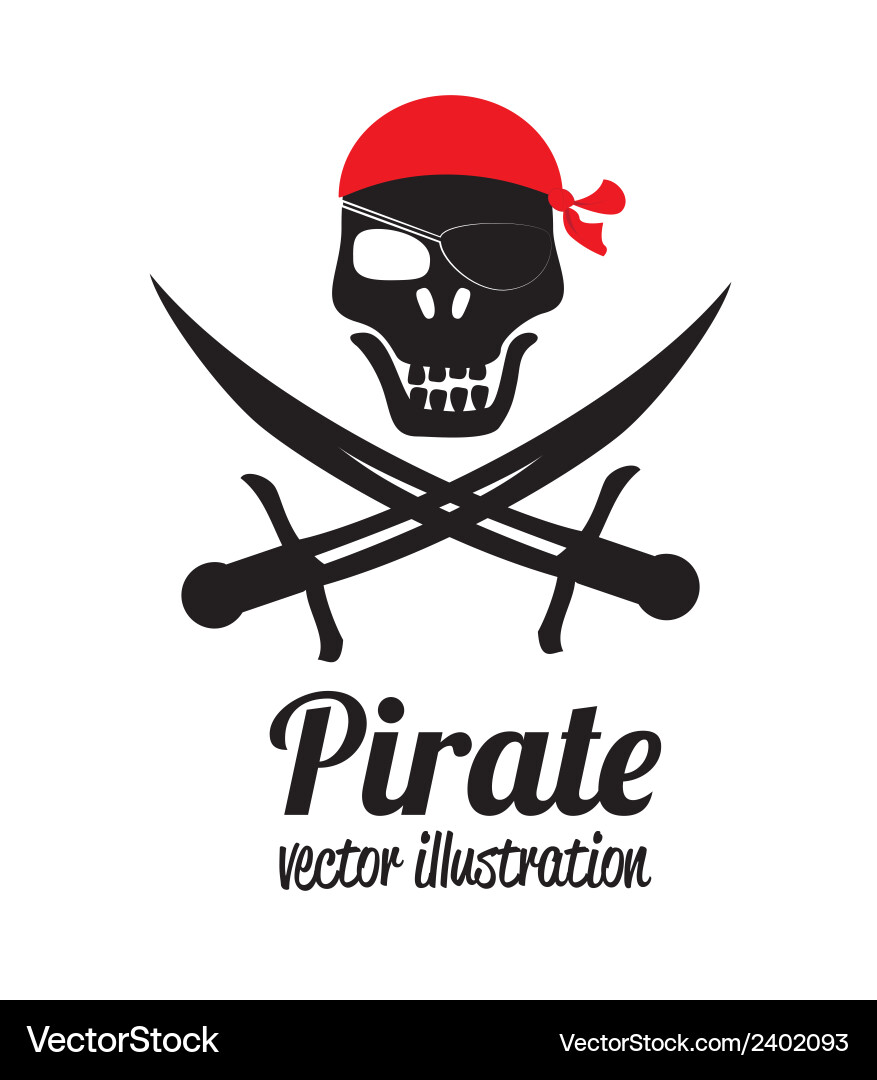 Pirate Skull and Swords Motif Vector Image