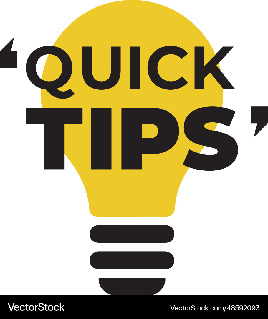 Quick tips label flat style for tooltip Quick tips label flat style for tooltip vector image