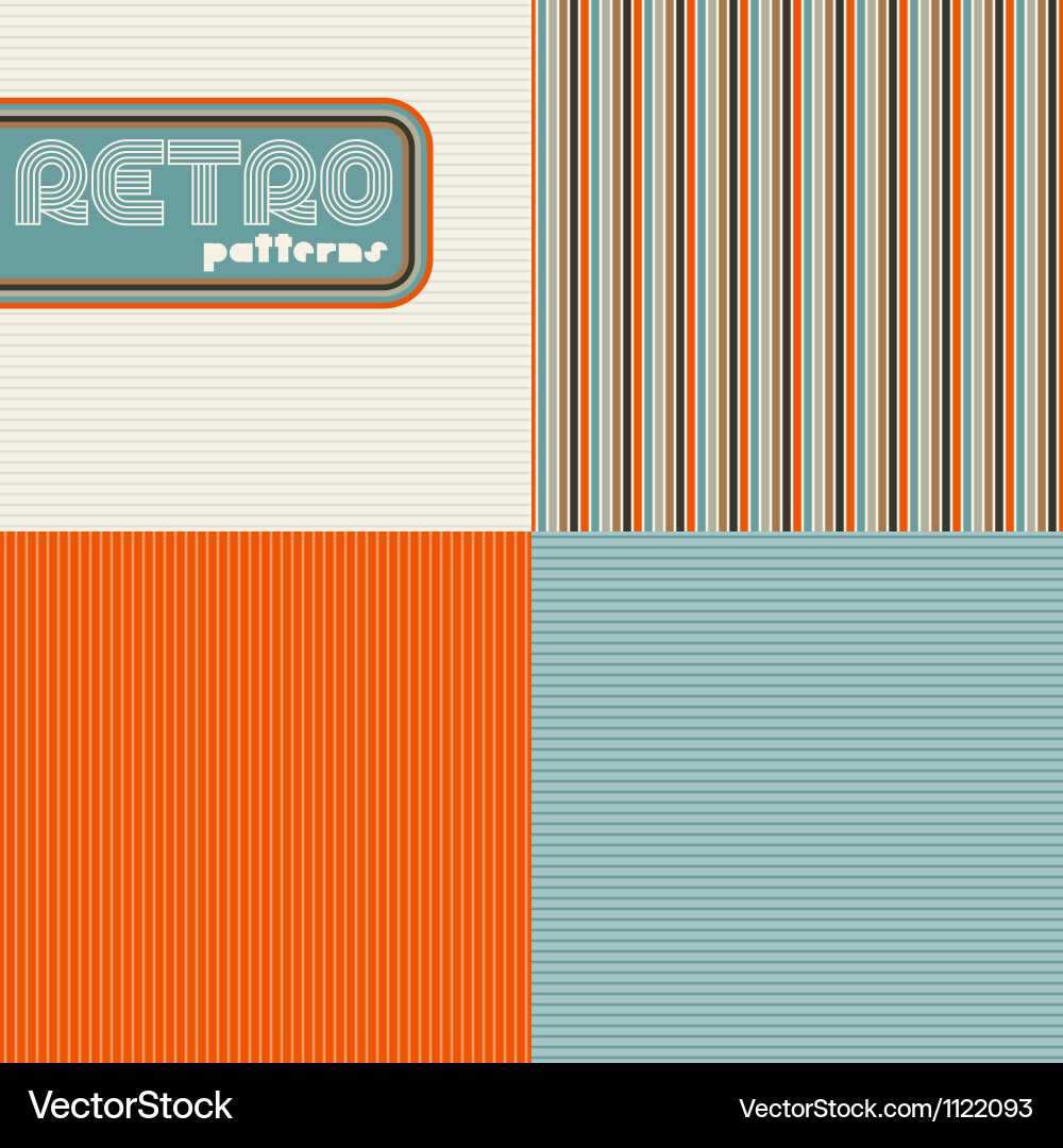 Retro Pattern Set - Geometric Stripes Vector Image
