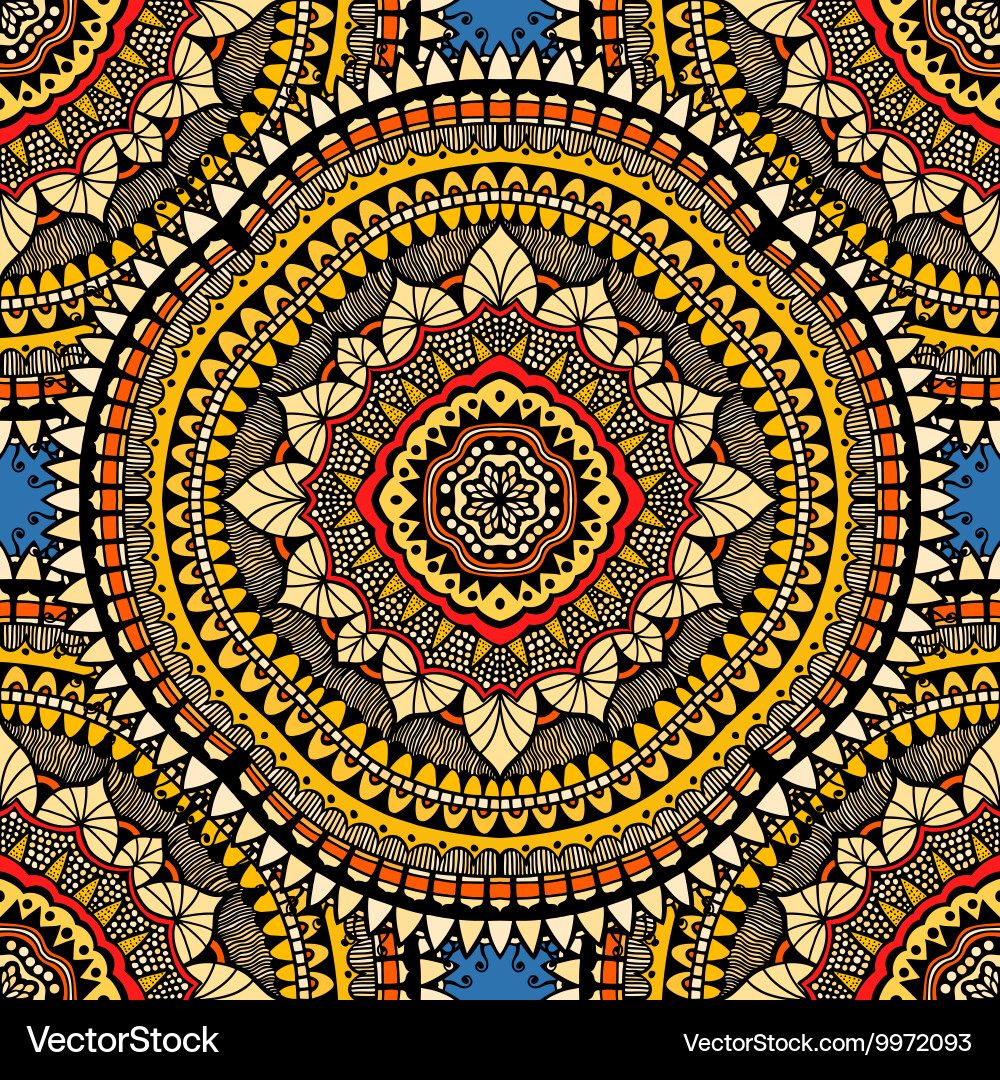 Round seamless pattern vector image