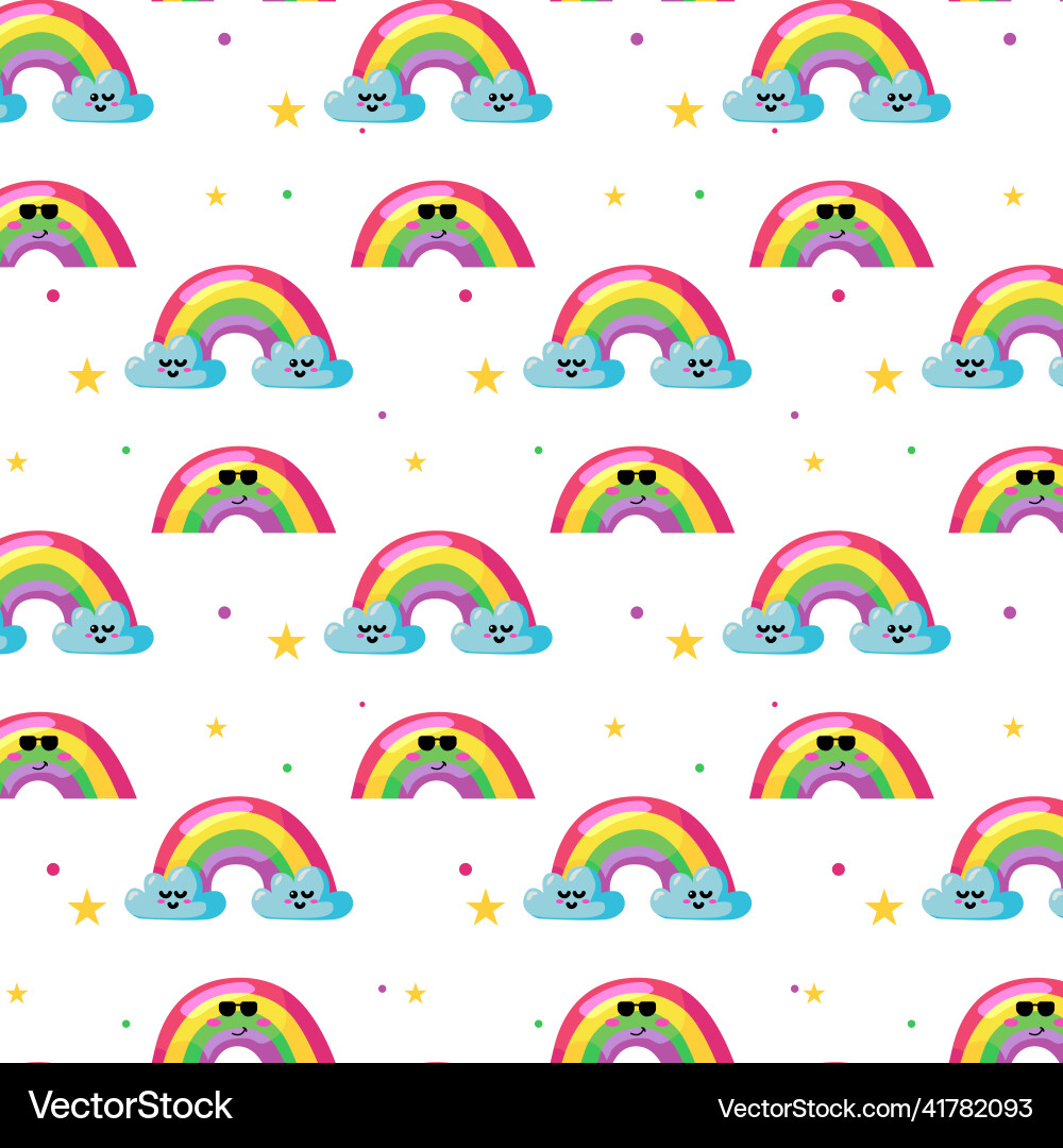 Seamless pattern rainbow design background Vector Image