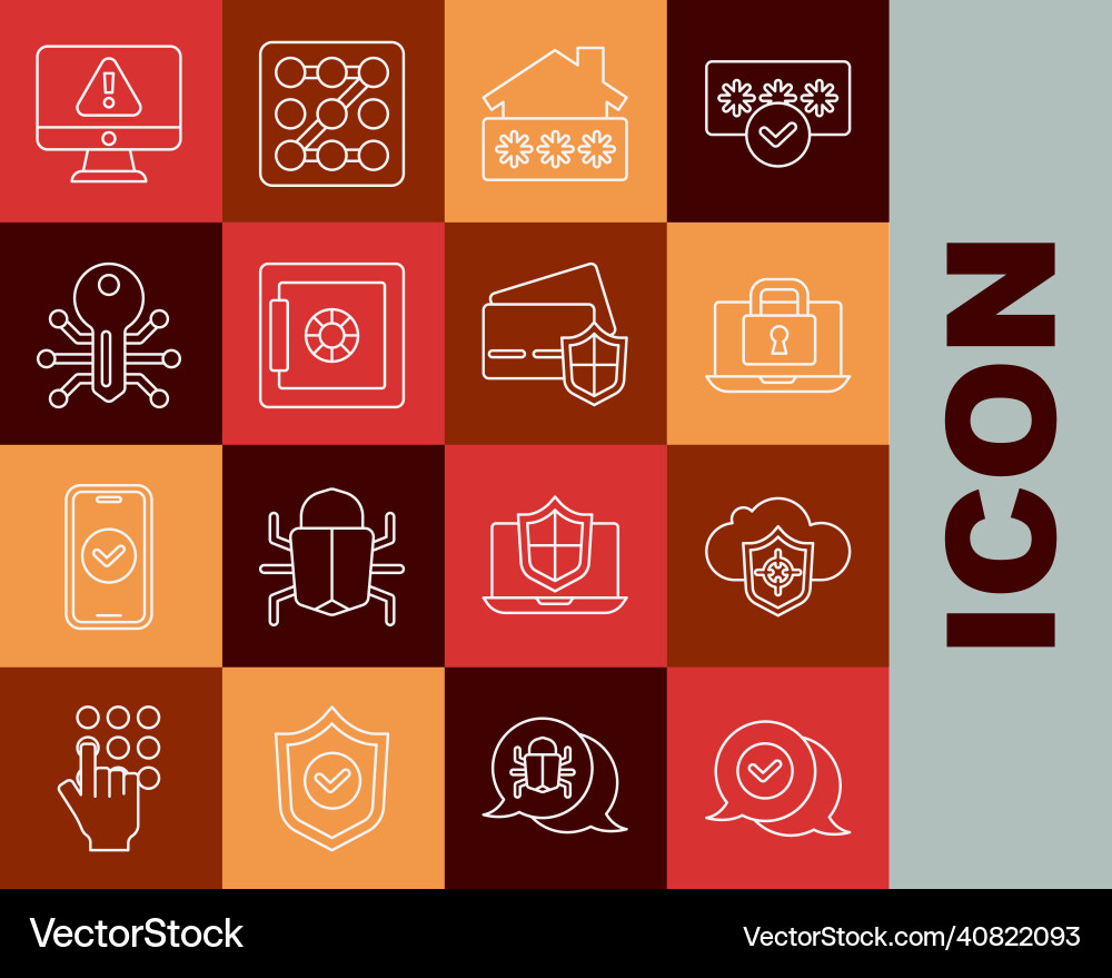 Set line check mark in speech bubble cloud Set line check mark in speech bubble cloud Vector Image