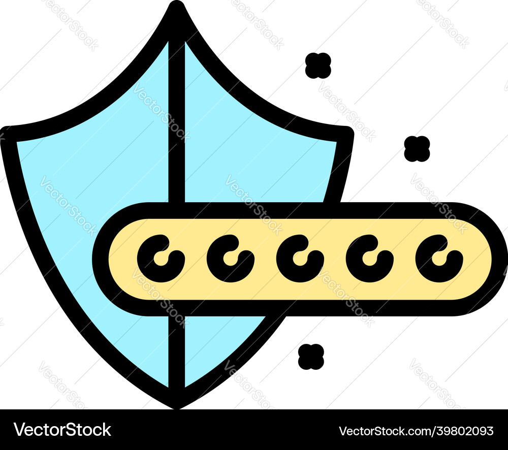 Shield safe cipher icon color outline Shield safe cipher icon color outline vector image