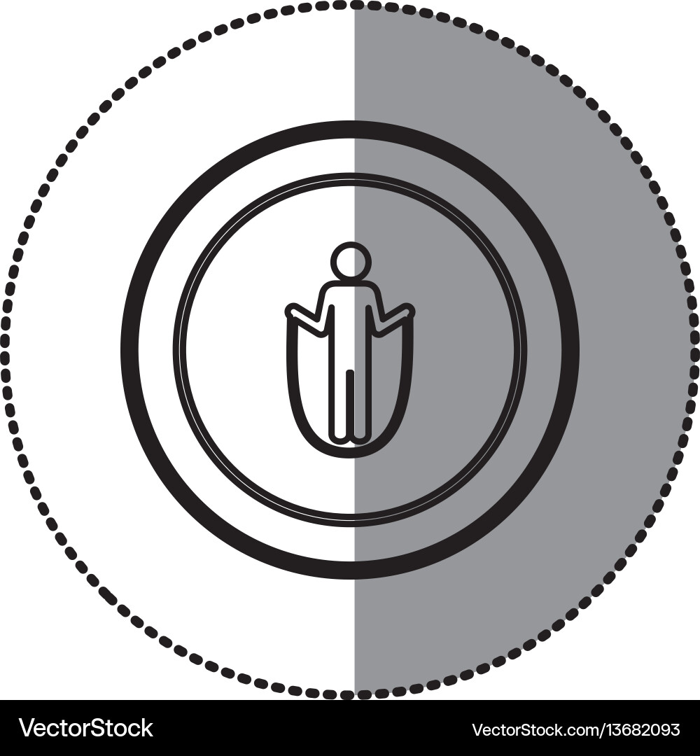 Sticker of monochrome pictograph with training Vector Image