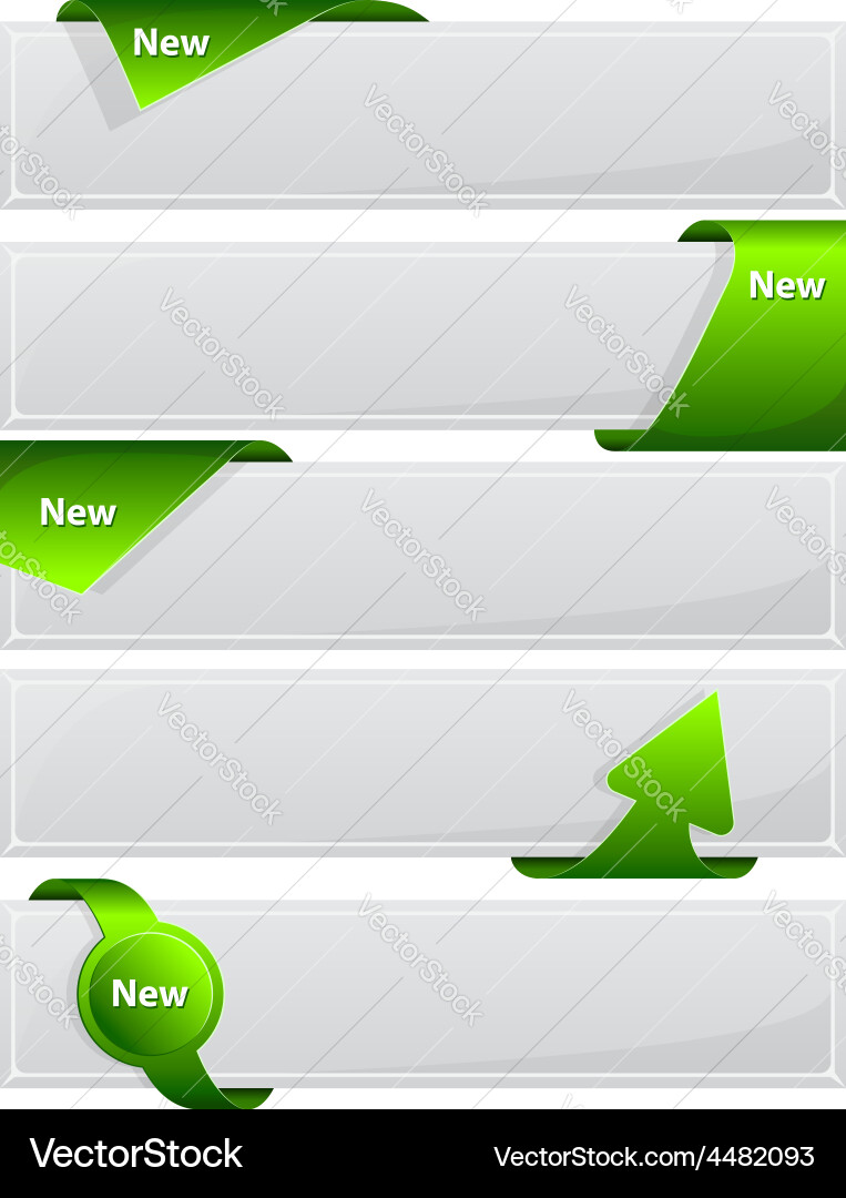 Web button with green ribbon vector image