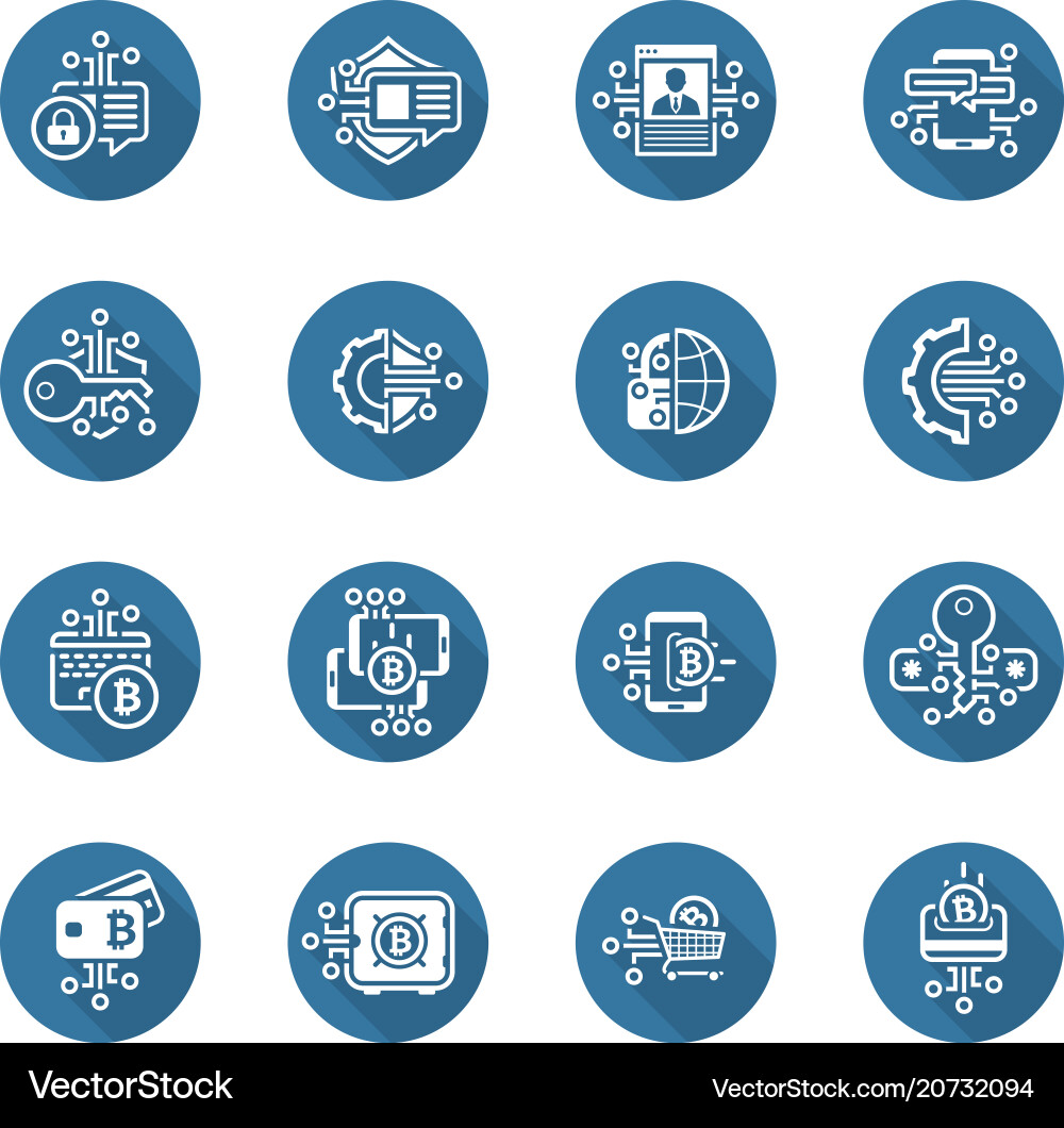 Bitcoin and blockchain crypto protection Bitcoin and blockchain crypto protection vector image
