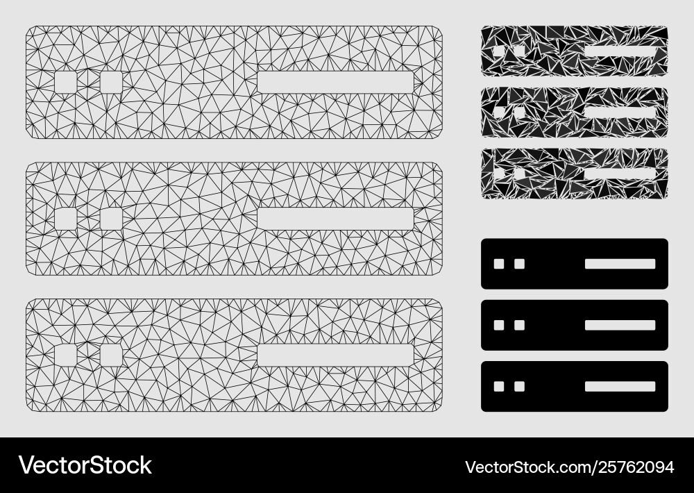 Data storage mesh 2d model and triangle Data storage mesh 2d model and triangle vector image