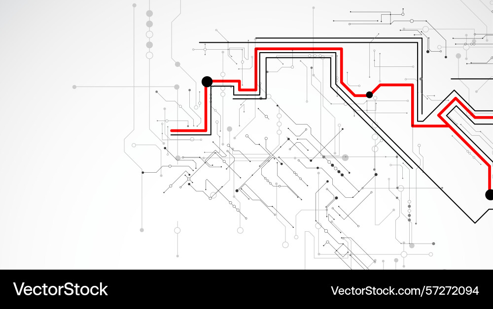 Digital circuit visualization background pattern vector image