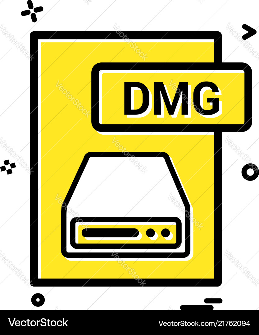 Dmg file format icon design Vector Image
