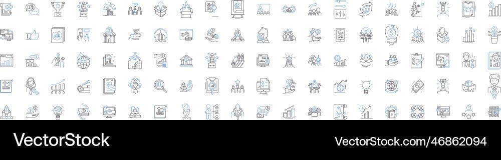 Efficiency line icons collection optimization Efficiency line icons collection optimization vector image