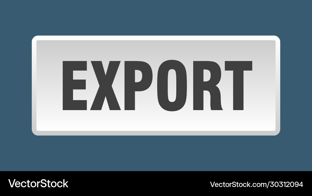 Export button square white push vector image