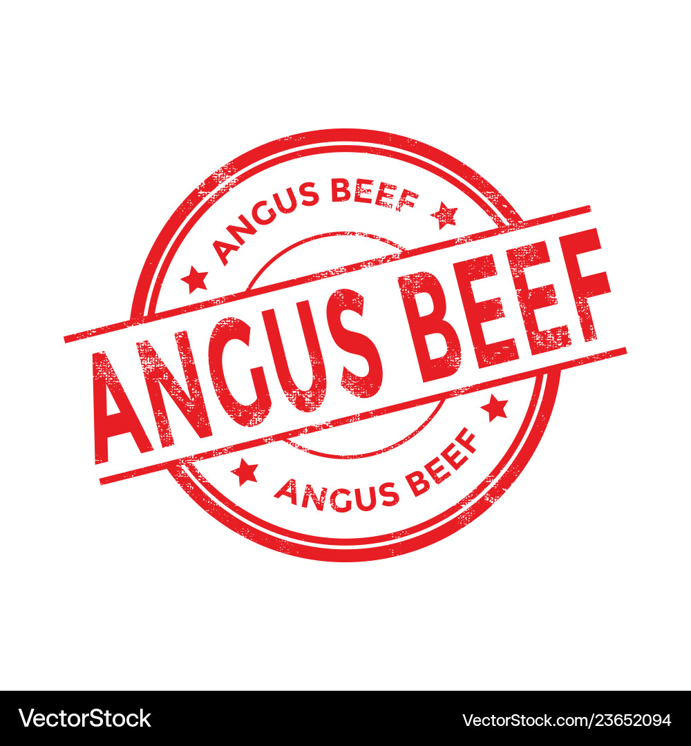 Grunge Red Stamp - Angus Beef Vector Image