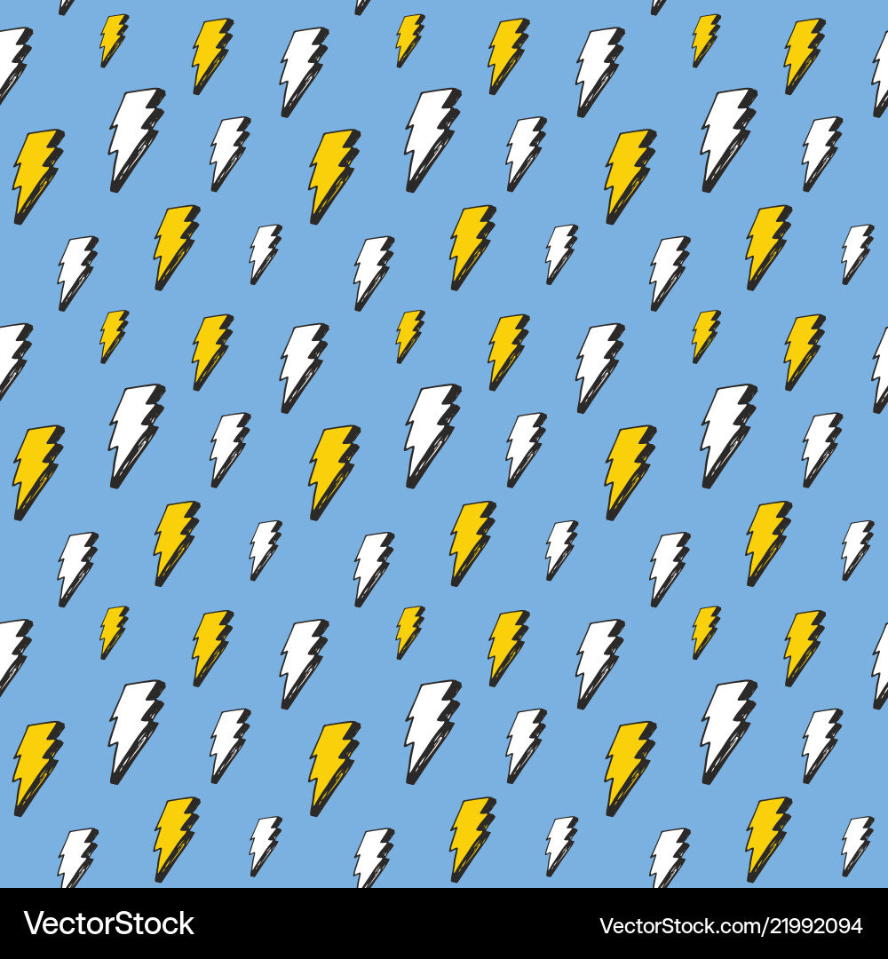 Lightning Seamless Pattern - Sketch vector image