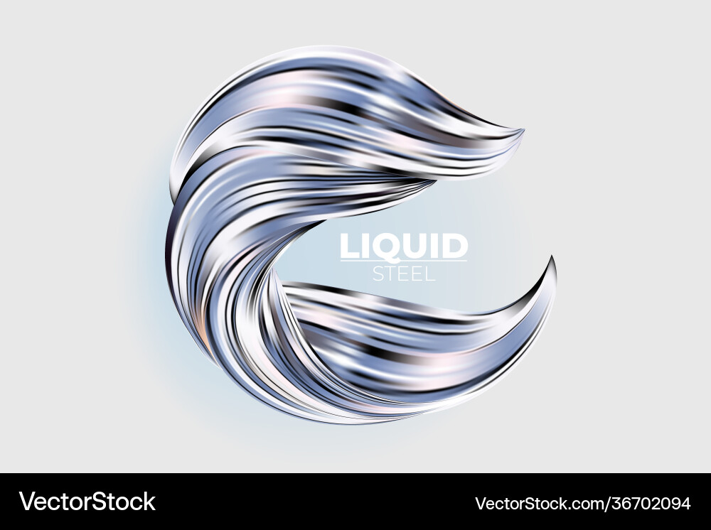 Liquid metal abstract 3d design element Liquid metal abstract 3d design element vector image