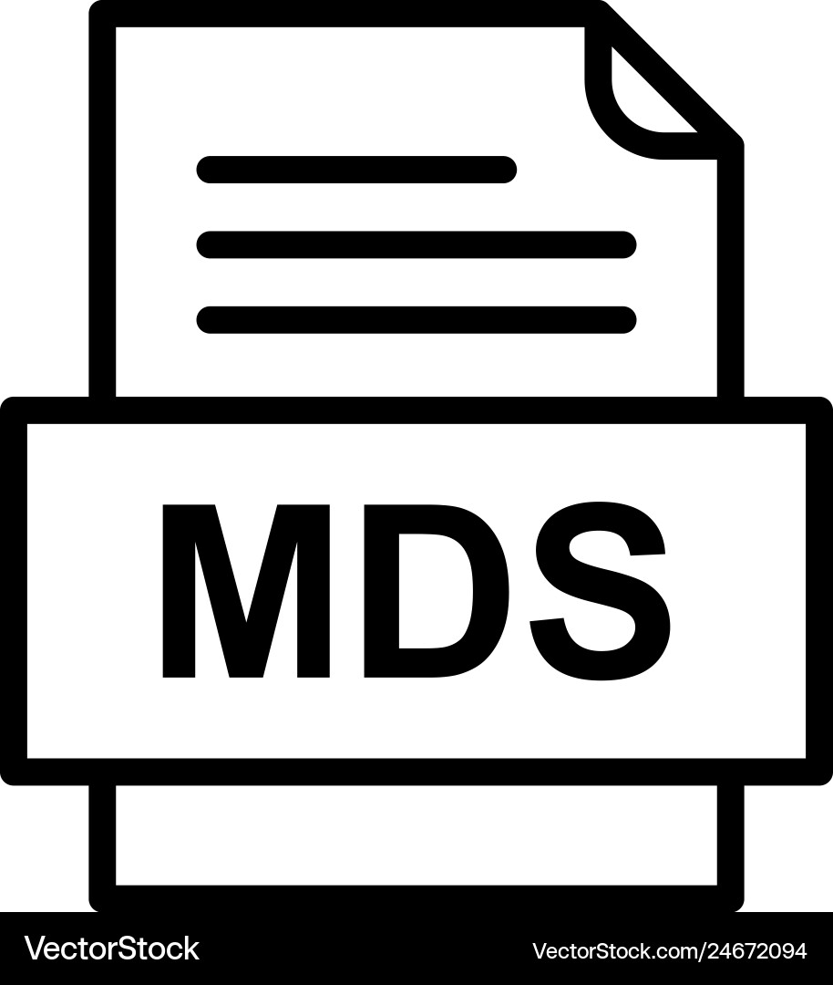 Mds file document icon vector image