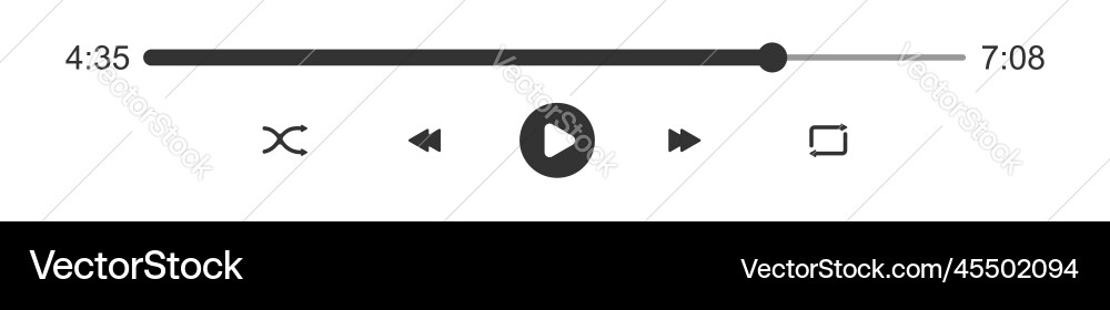 Mediaplayer Fortschritt Ladeleiste mit Zeitschieber vektorbild