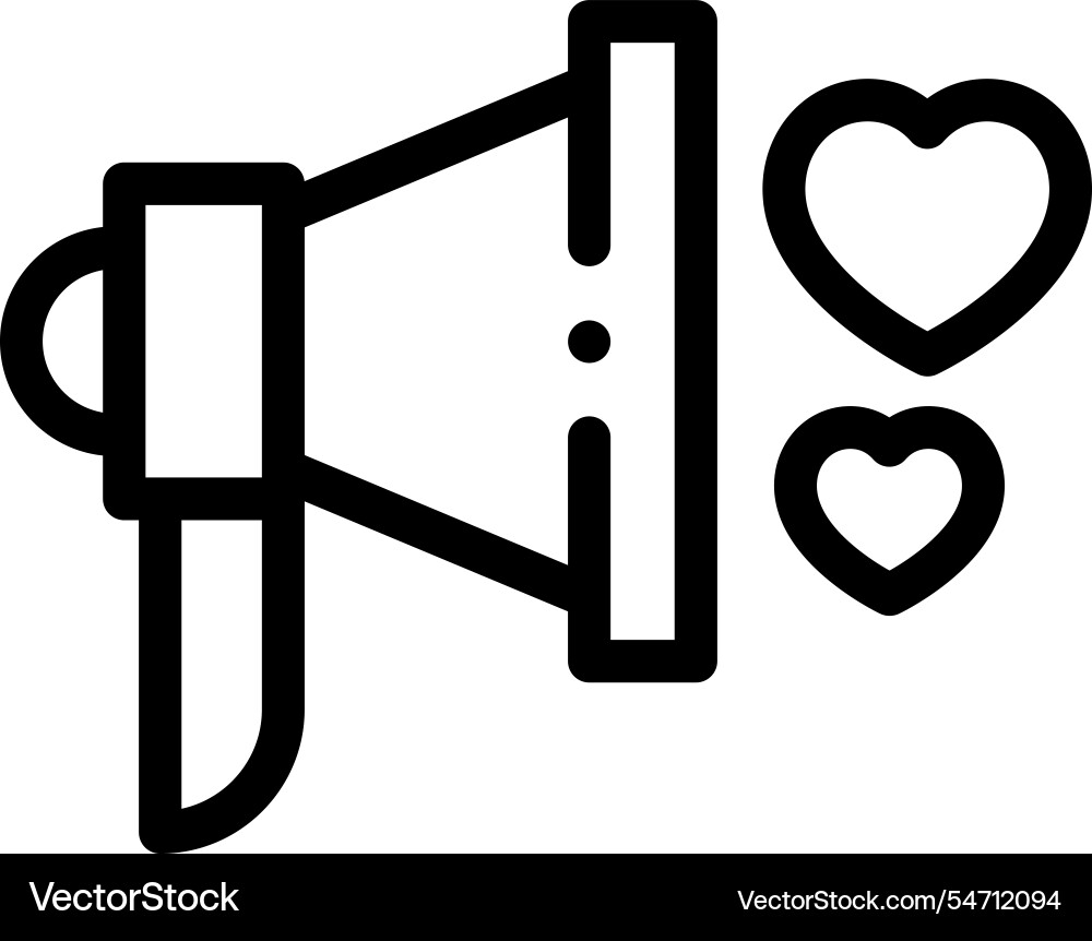 Megaphone icon thin linear style design isolated Megaphone icon thin linear style design isolated vector image