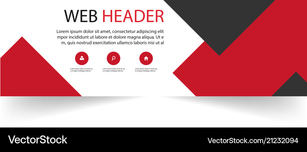 Modern web header design template black red backgr Modern web header design template black red backgr vector image