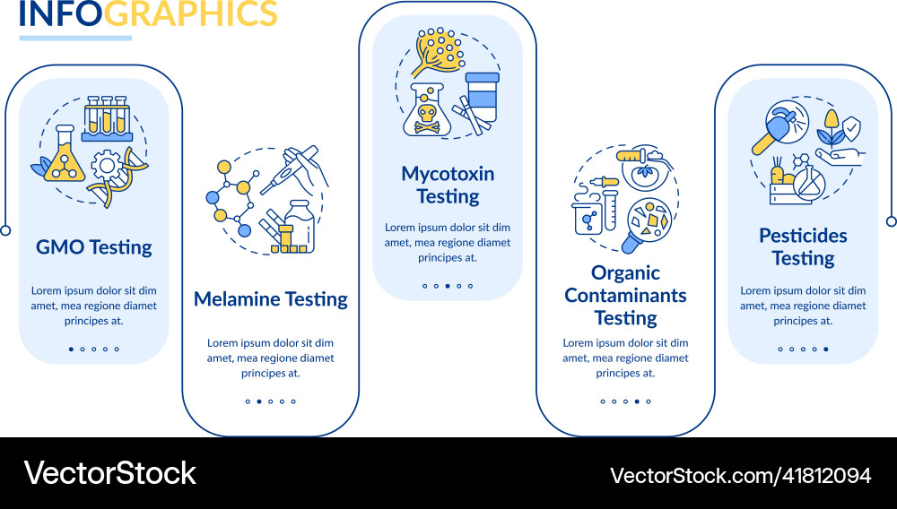 Nutritional testing rectangle infographic template Nutritional testing rectangle infographic template vector image