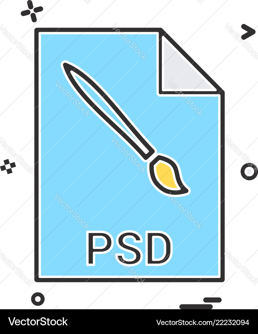 Psd file extension format icon design Psd file extension format icon design vector image