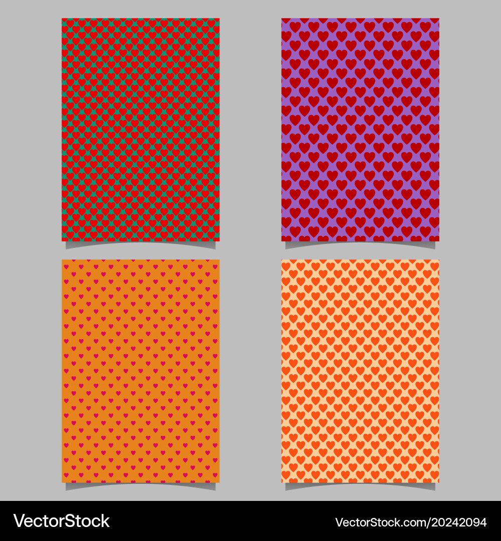 Retro repeating heart pattern brochure template Vector Image
