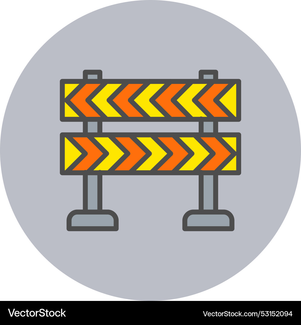 Road block line filled circle icon Vector Image