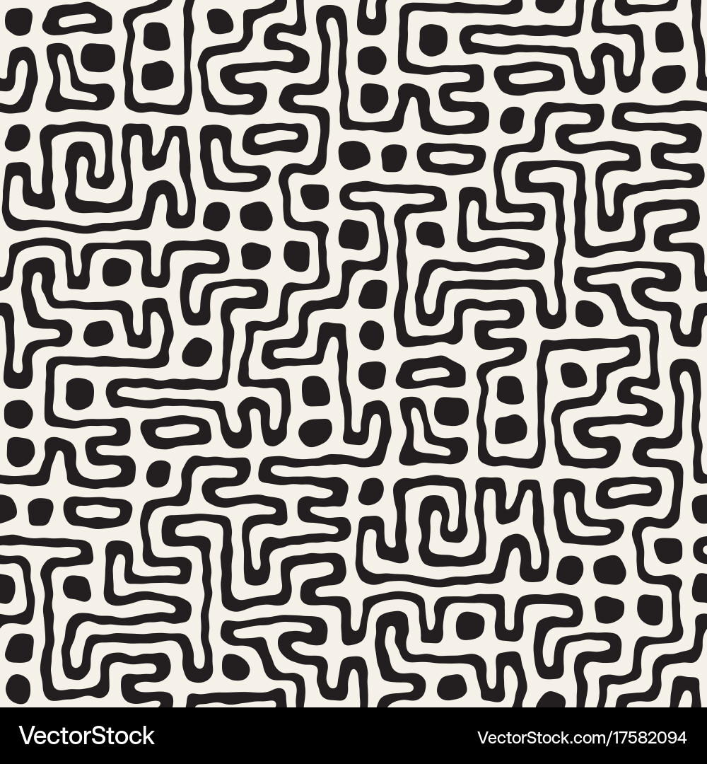 Seamless pattern with maze lines monochrome Vector Image