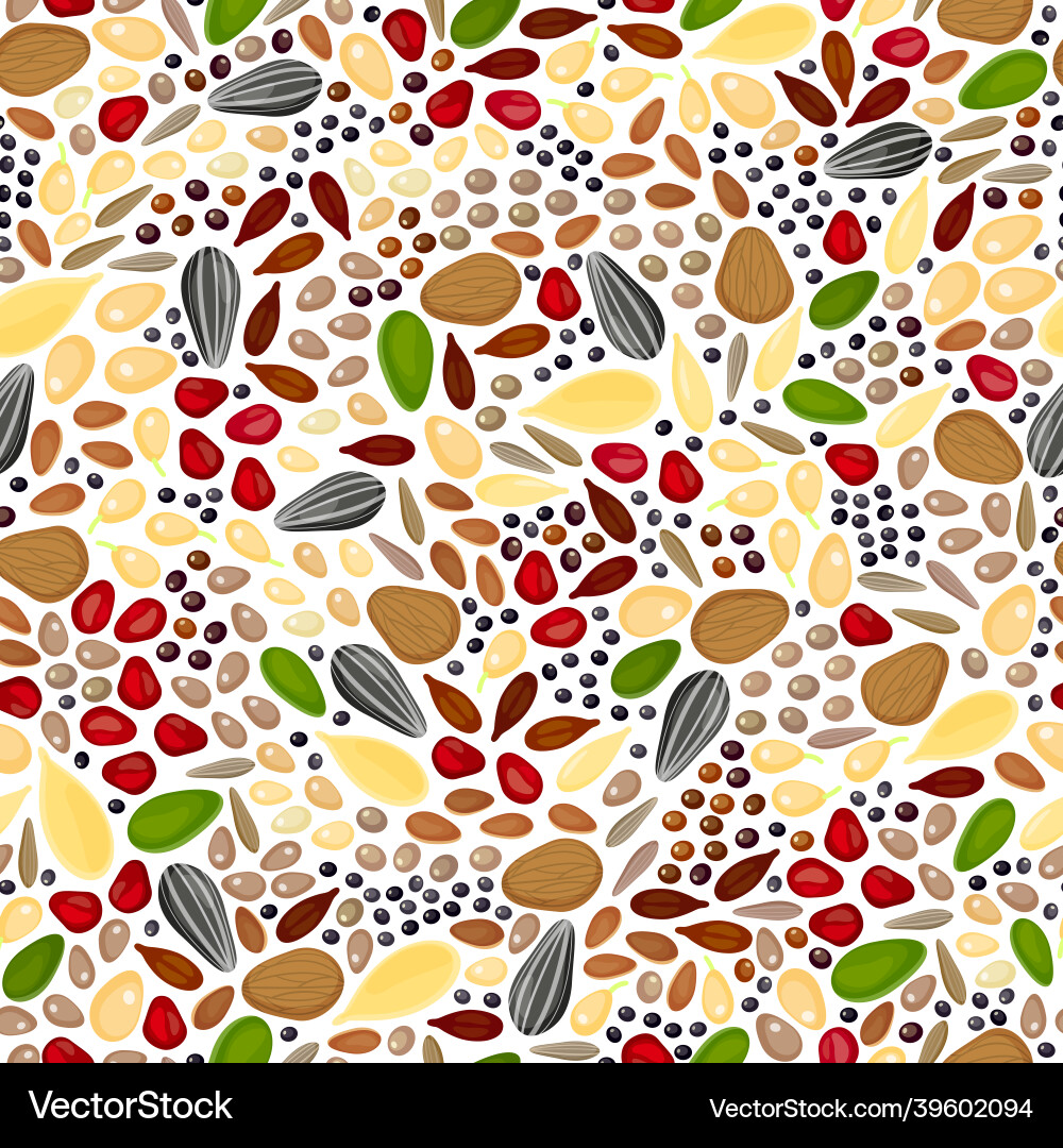 Seamless pattern with seeds Vector Image