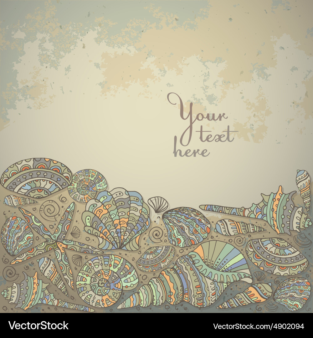 Seashell Pattern Background Vector Image