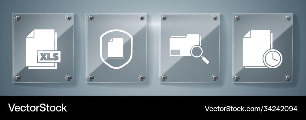 Set document with clock search concept Set document with clock search concept vector image