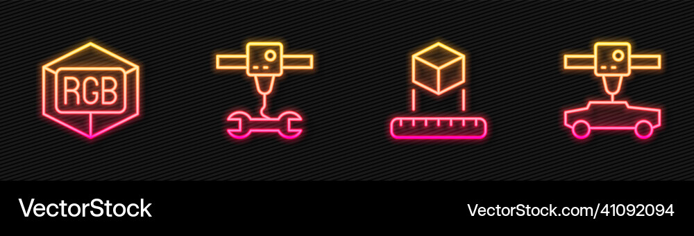 Set line isometric cube rgb and cmyk color mixing Set line isometric cube rgb and cmyk color mixing vector image