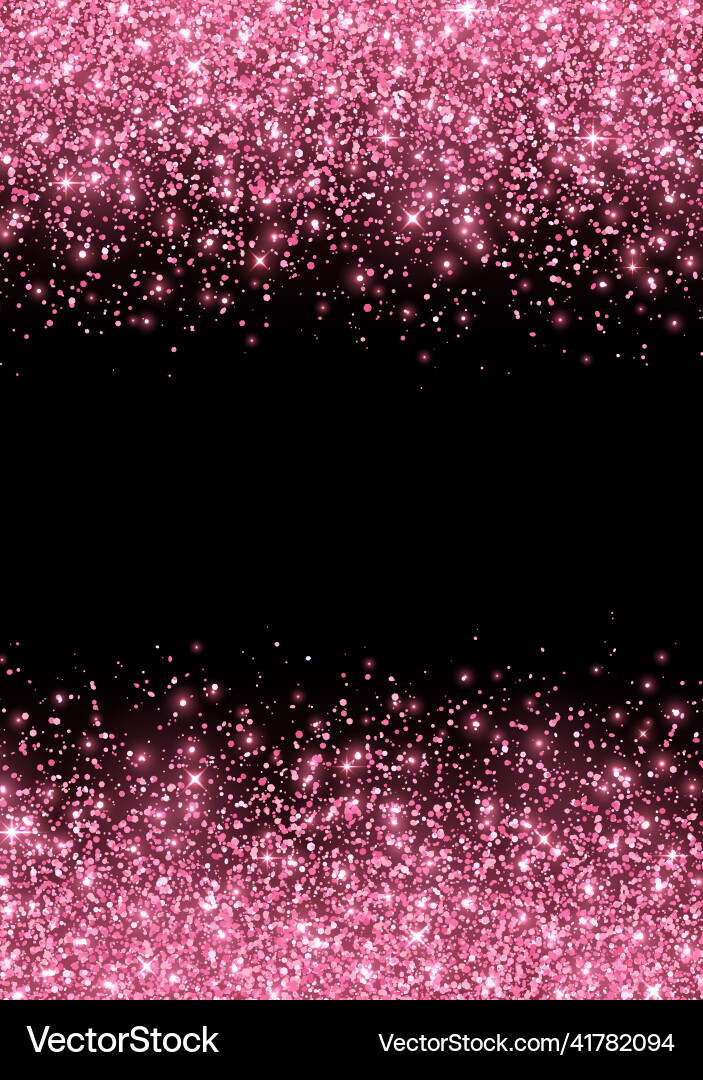 Sparkling pink glitter on black background Vector Image